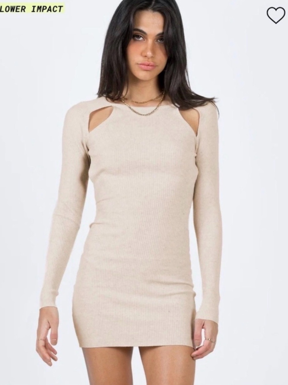 NWT Princess Polly Neruda Knit Mini Dress Beige 4